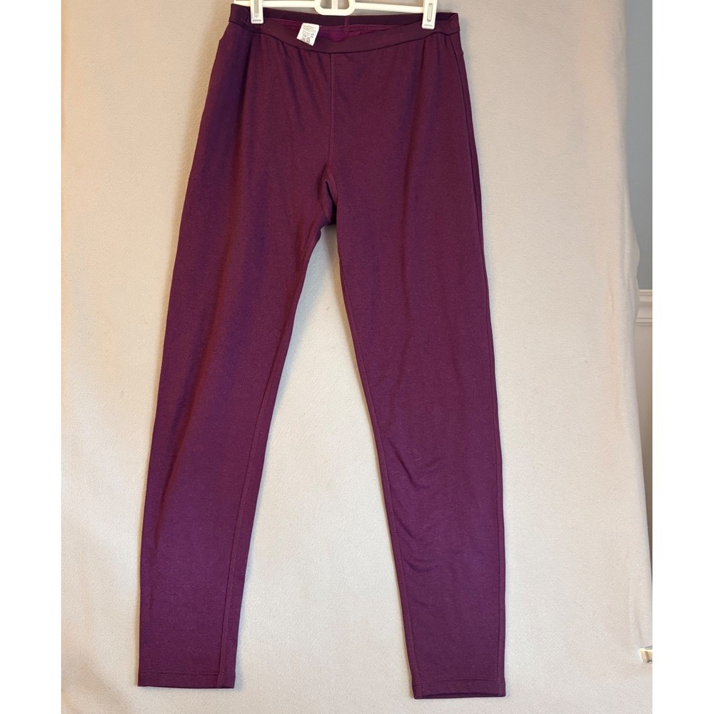 LL Bean Expedition Weight Base Layer Thermal Leggings Plum Purple Winter Medium